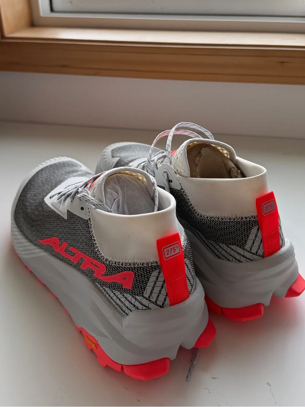 Altra Men's Gray and Coral Trail Running Shoes Olympus 275